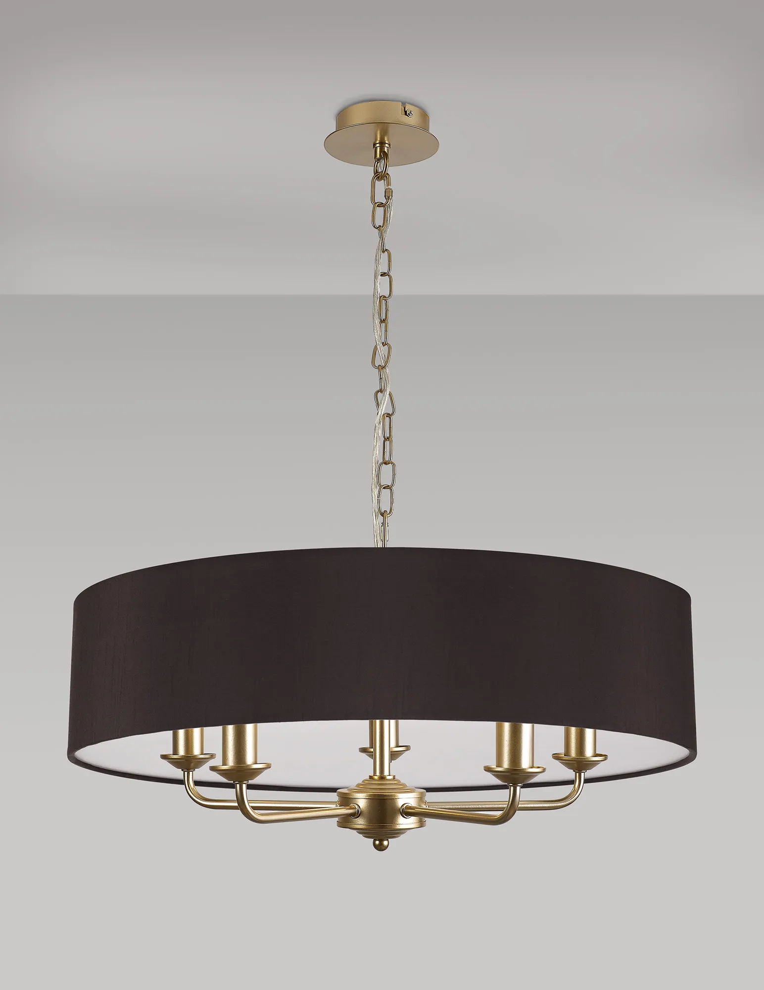 Banyan 60cm 5 Light Pendant Champagne Gold, Black DK0948  Deco Banyan CG BL